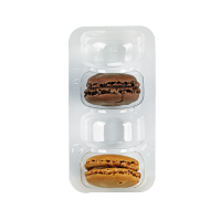 Boîte mini buche en bois pour 3 macarons, pour la présentation de